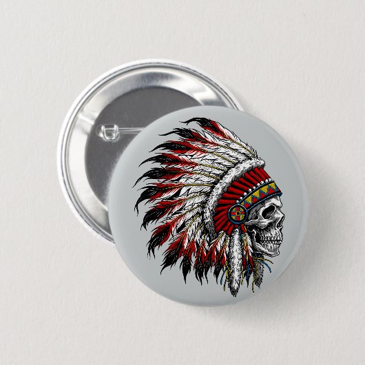 Native American Skull Button (Voorkant /achterkant)
