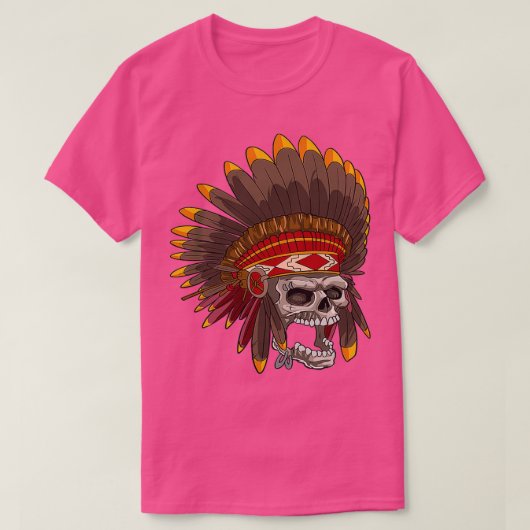 Native American Skull Geïnspireerd T-shirt (Design voorkant)