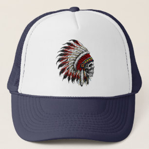 Native American Skull Trucker Hat Pet