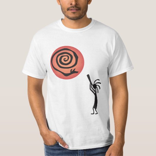 Native American Snake Moon Kokopelli T-shirt (Voorkant)