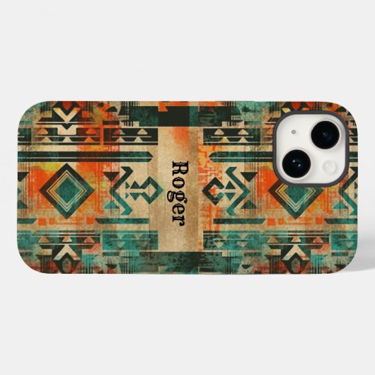 Native American Southwest Aztec gepersonaliseerd Case-Mate iPhone Case (Achterkant (horizontaal))
