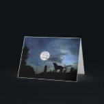 Native American Southwestern Coyote Xmas Kaart<br><div class="desc">Dit is een mooie vakantiekaart met een coyote op een volle maan. Het heeft een inheemse Amerikaan,  een zuidwestelijk gevoel. Aan de binnenkant staat "hemel en natuur zingen".</div>