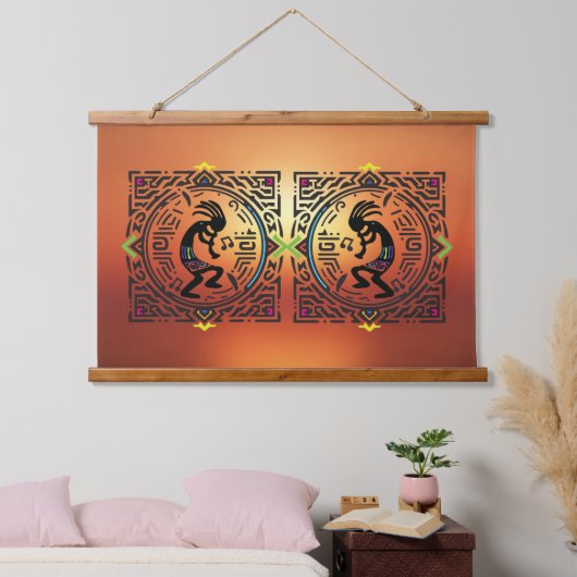 Native American Southwestern Kokopelli Hangend Wandkleed (Slaapkamer)