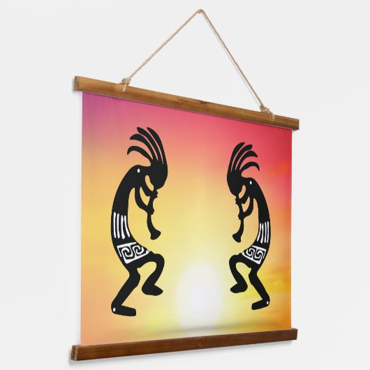 Native American Southwestern Kokopelli Hangend Wandkleed (Gebogen)