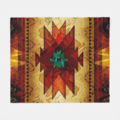 Native American Southwestern Tribal Fleece Deken (Voorkant (Horizontaal))