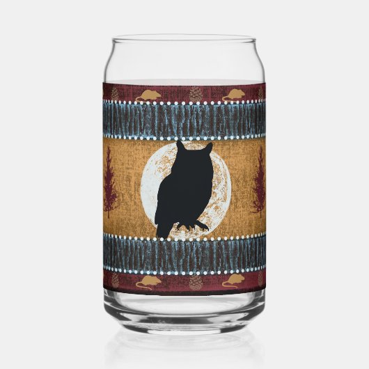 Native American Spirit Owl Blikvorm Glas (Voorkant)