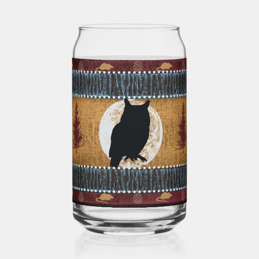 Native American Spirit Owl Blikvorm Glas (Achterkant)