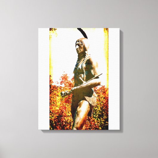 Native American Statue, Kansas City Canvas Afdruk (Voorkant)