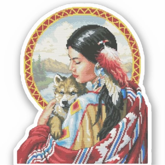 Native American Sticker (Voorkant)