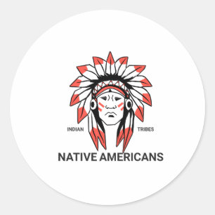 Native American Stikers Ronde Sticker
