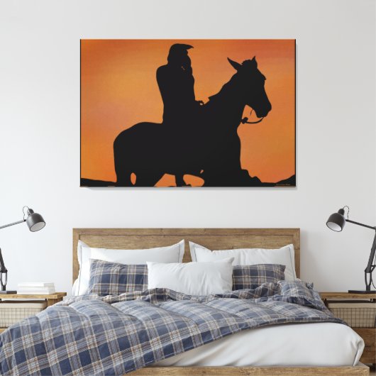Native American Stretched Canvas Print (Insitu (Slaapkamer))