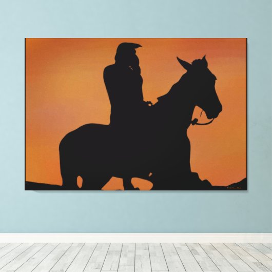 Native American Stretched Canvas Print (Insitu (Houten vloer))