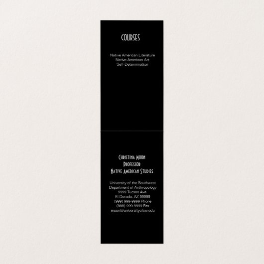 Native American Studies Visitekaartje (Binnenkant ongevouwen)