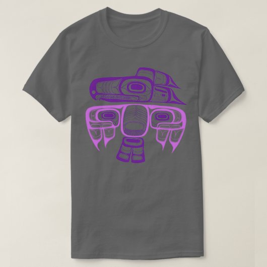 Native American Style Art Tlingit thunderbird purp T-shirt (Design voorkant)