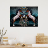 Native American Style Ponies met Dream Catcher Poster (Keuken)