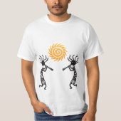 Native American Sun Kokopelli T-Shirt (Voorkant)