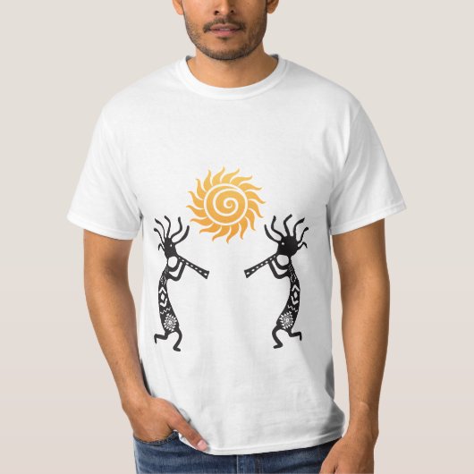 Native American Sun Kokopelli T-Shirt (Voorkant)
