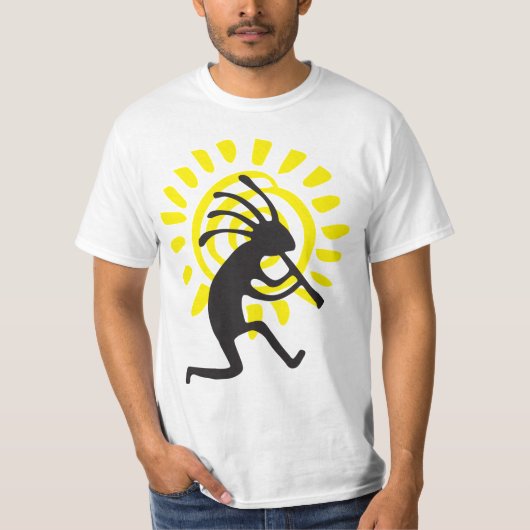 Native American Sun Mannen Kokopelli T-Shirt (Voorkant)