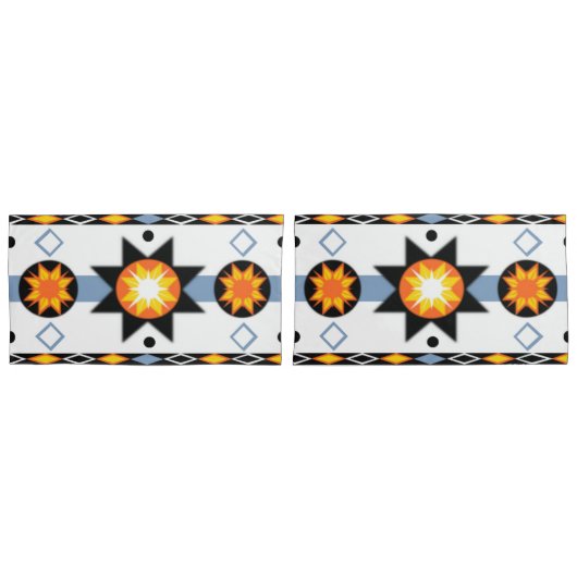 Native American Sun Pattern Kussensloop (Voorkant-Set)