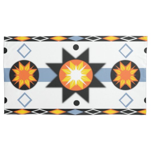 Native American Sun Pattern Kussensloop (Voorkant-Links)