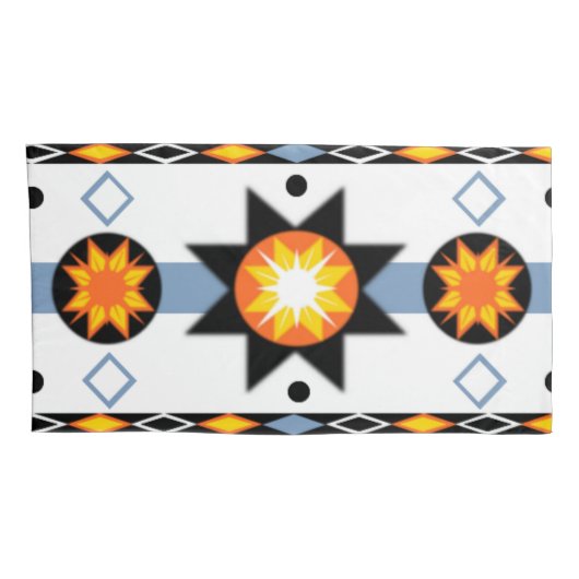 Native American Sun Pattern Kussensloop (Achterkant-Rechts)