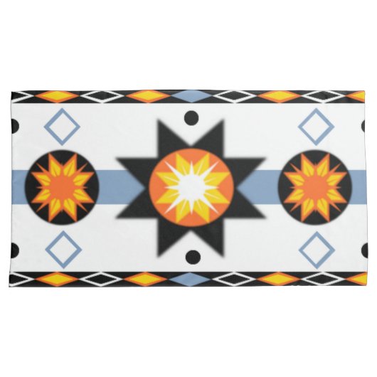 Native American Sun Pattern Kussensloop (Voorkant-Rechts)