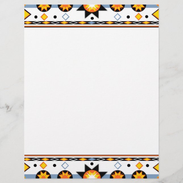 Native American Sun Pattern Letterhead (Voorkant)