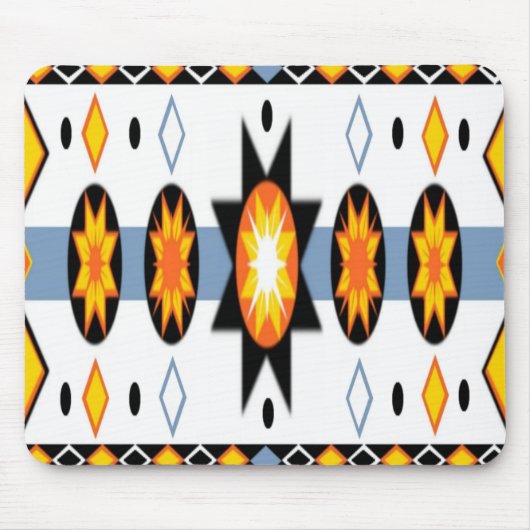 Native American Sun Pattern Mousepad Muismat (Voorkant)