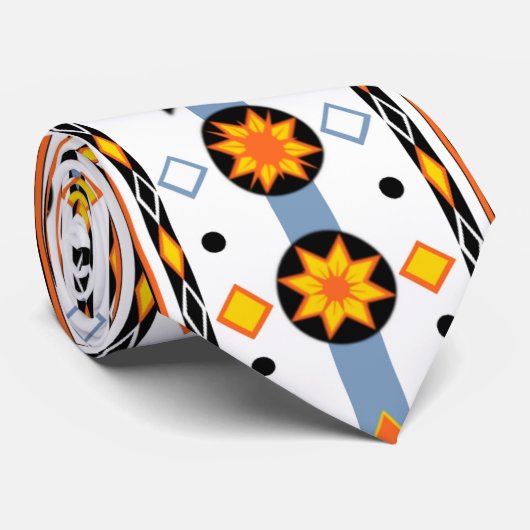 Native American Sun Pattern Stropdas (Opgerold)