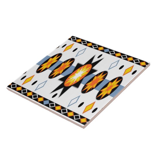 Native American Sun Pattern tegels Tegeltje (Zijkant)