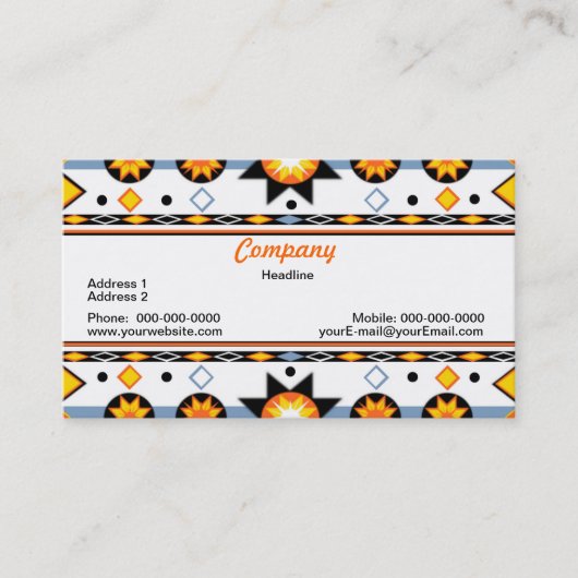 Native American Sun Pattern Visitekaartje (Voorkant)