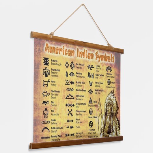 Native American Symbols Wall Hangend Wandkleed (Gebogen)