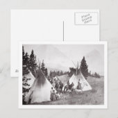 Native American Teepee Camp, Montana, c.1900 (b/w Briefkaart (Voorkant / Achterkant)