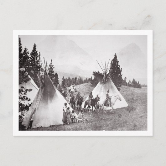 Native American Teepee Camp, Montana, c.1900 (b/w Briefkaart (Voorkant)