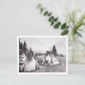 Native American Teepee Camp, Montana, c.1900 (b/w Briefkaart (Staand voorkant)