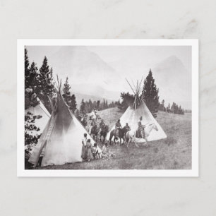 Native American Teepee Camp, Montana, c.1900 (b/w Briefkaart