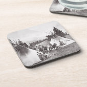 Native American Teepee Camp, Montana, c.1900 (b/w Drankjes Onderzetter (Linkerzijde)