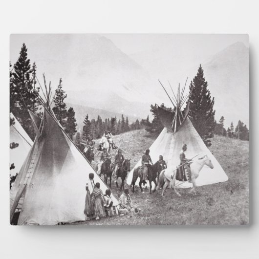 Native American Teepee Camp, Montana, c.1900 (b/w Fotoplaat (Voorkant)