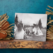 Native American Teepee Camp, Montana, c.1900 (b/w Fotoplaat (Zijkant)