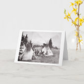 Native American Teepee Camp, Montana, c.1900 (b/w Kaart (Gele Bloem)