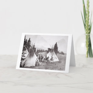 Native American Teepee Camp, Montana, c.1900 (b/w Kaart