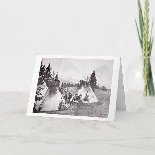 Native American Teepee Camp, Montana, c.1900 (b/w Kaart (Voorkant)