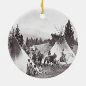 Native American Teepee Camp, Montana, c.1900 (b/w Keramisch Ornament (Achterkant)