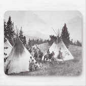 Native American Teepee Camp, Montana, c.1900 (b/w Muismat (Voorkant)