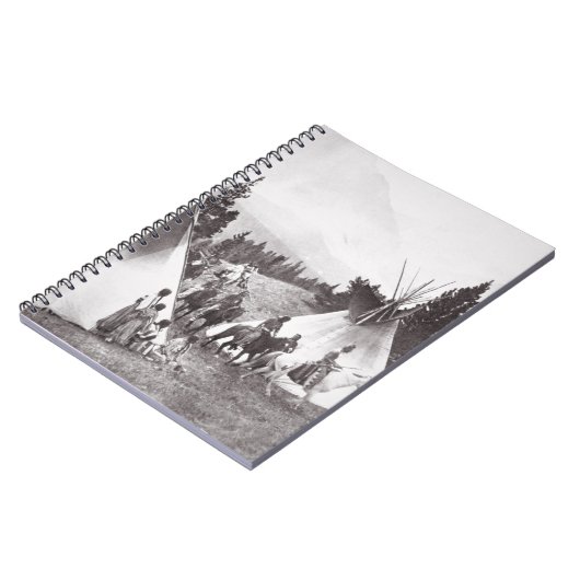 Native American Teepee Camp, Montana, c.1900 (b/w Notitieboek (Linkerzijde)