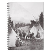 Native American Teepee Camp, Montana, c.1900 (b/w Notitieboek (Voorkant)