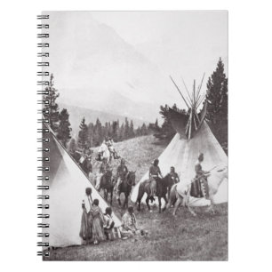 Native American Teepee Camp, Montana, c.1900 (b/w Notitieboek