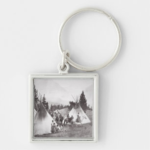 Native American Teepee Camp, Montana, c.1900 (b/w Sleutelhanger