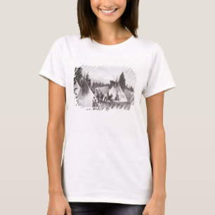 Native American Teepee Camp, Montana, c.1900 (b/w T-shirt