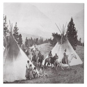 Native American Teepee Camp, Montana, c.1900 (b/w Tegeltje